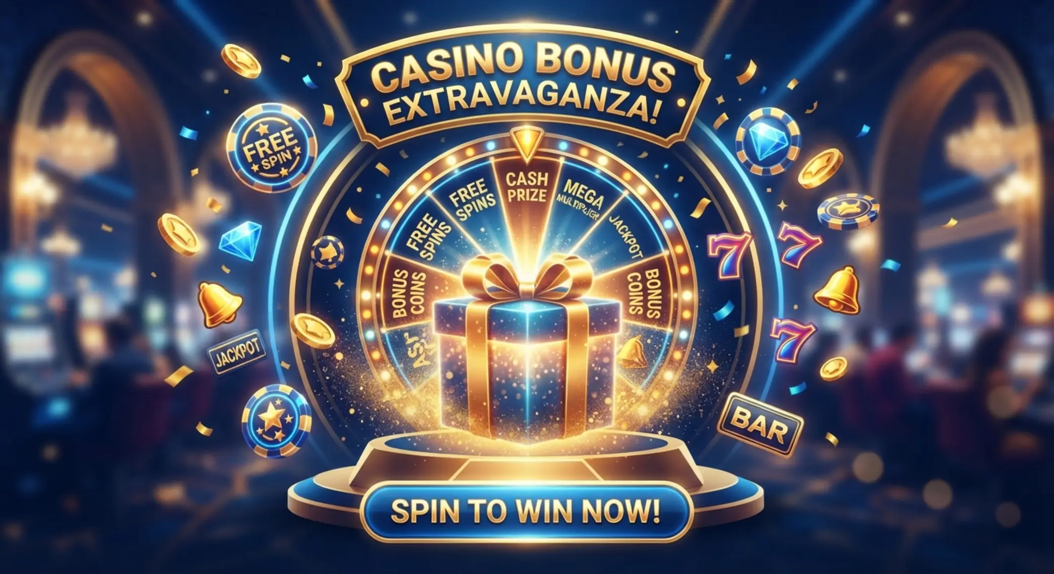 Casino bonusy a free spiny Ilustrácia casino bonusov a free spinov
