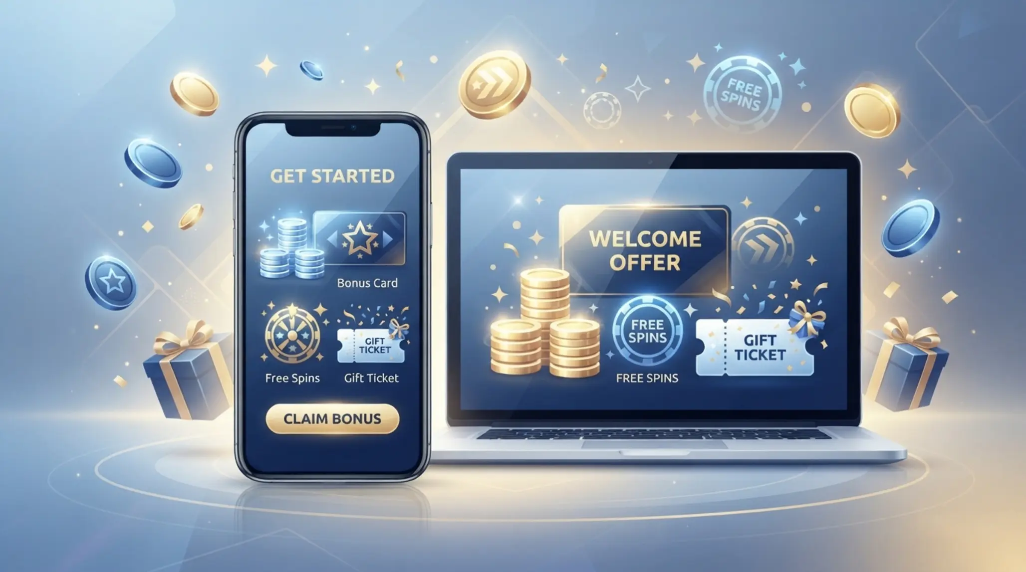 Hero banner s prehľadom online casino bonusov