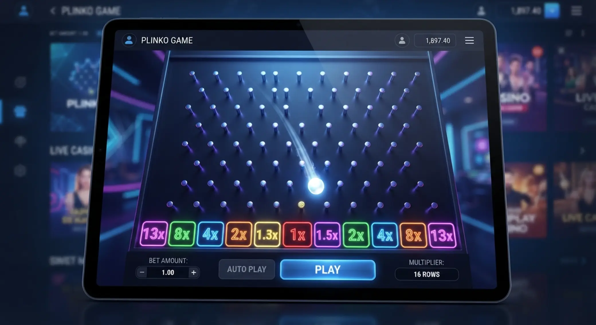 Plinko doska a multiplikátory Detail Plinko dosky s násobiteľmi v online kasíne