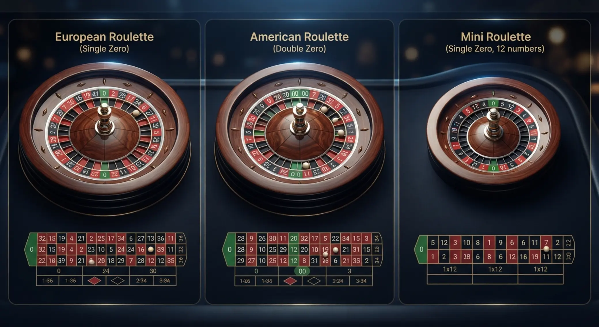 Typy online rulety Porovnanie európskej, americkej a mini rulety